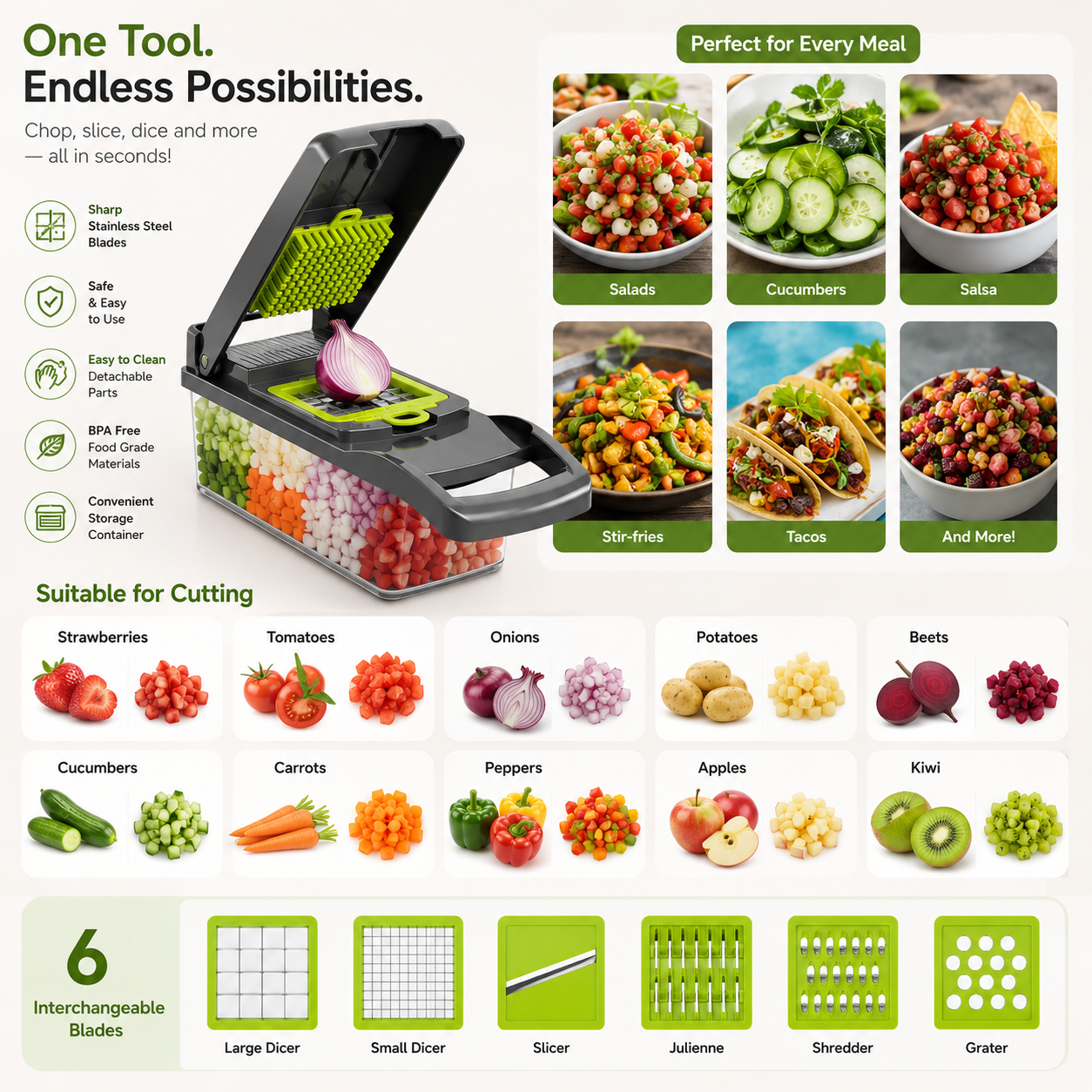 ComfyKitch™ Vegetable Chopper